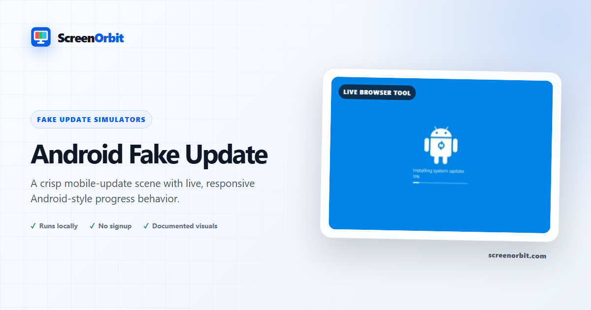 Android Fake Update browser tool by ScreenOrbit