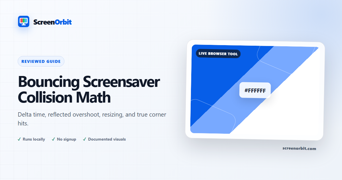 How a Bouncing Screensaver Calculates Collisions | ScreenOrbit
