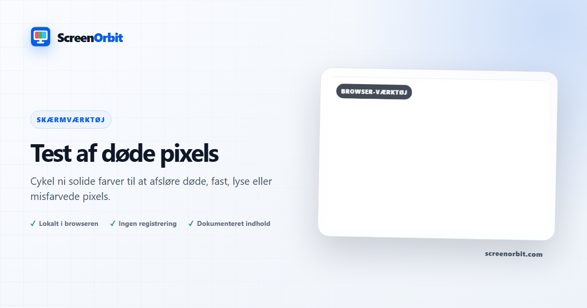 Dead Pixel Test browser værktøj af ScreenOrbit
