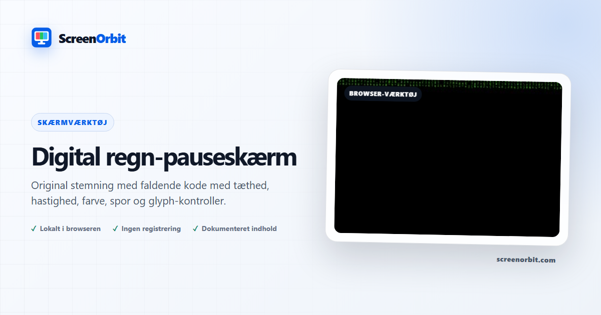 Digital Rain Screensaver browser værktøj af ScreenOrbit