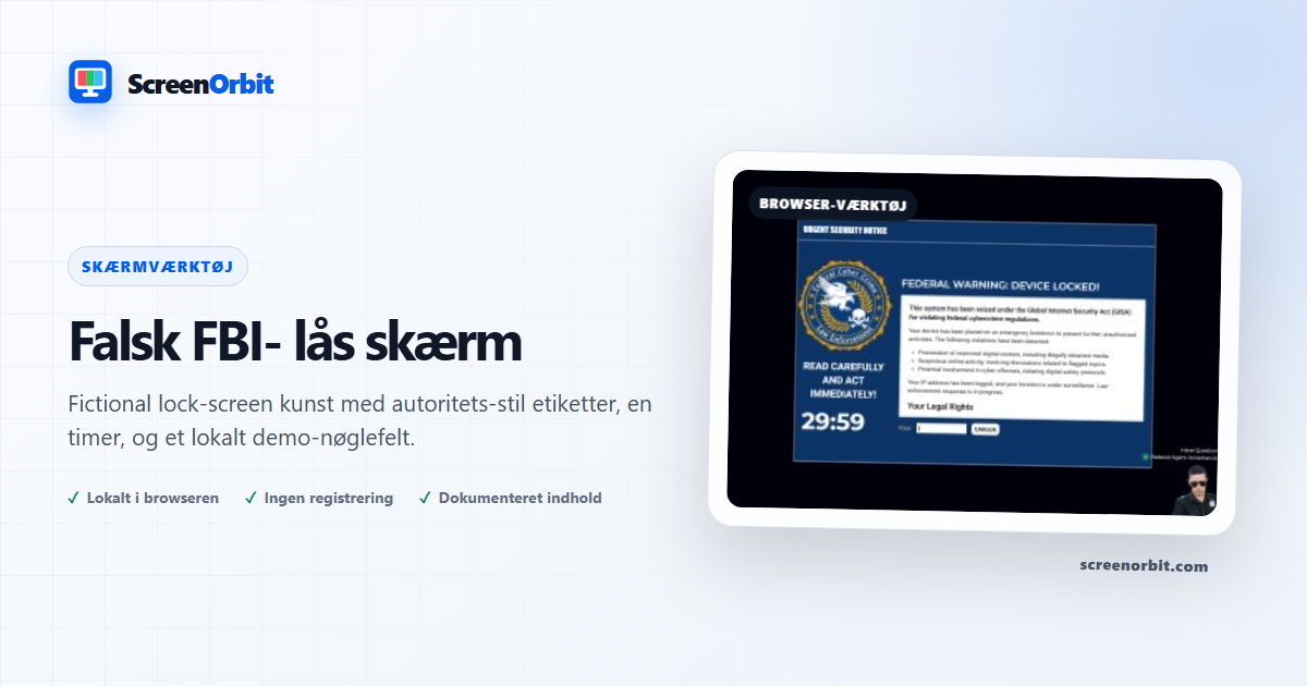Falske FBI Lås skærm browser værktøj af ScreenOrbit