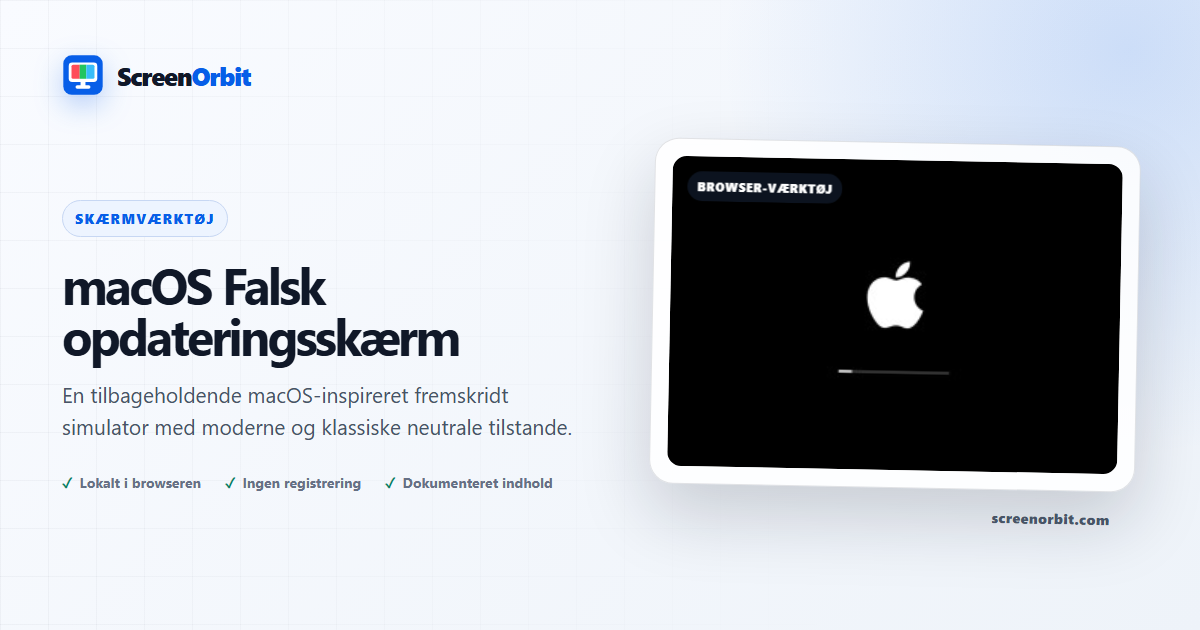 macOS Fake Update Screen browser værktøj ved ScreenOrbit