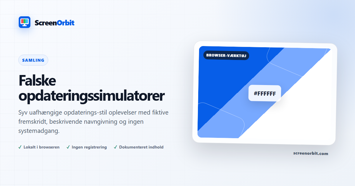 Falske opdateringssimulatorer | ScreenOrbit