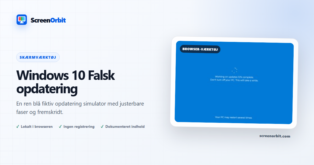 Windows 10 Falsk opdatering browser værktøj af ScreenOrbit