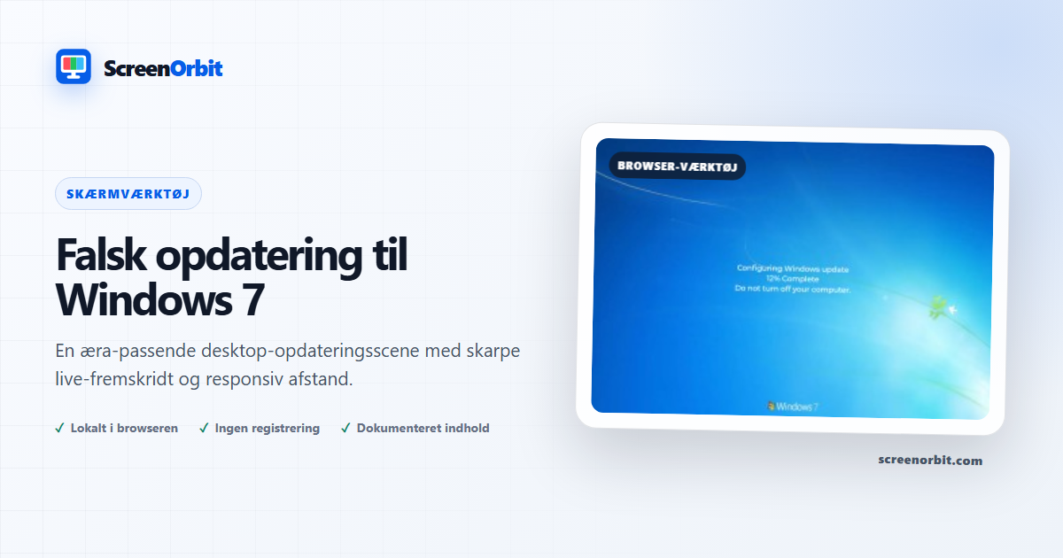 Windows 7 Falsk opdatering browser værktøj af ScreenOrbit