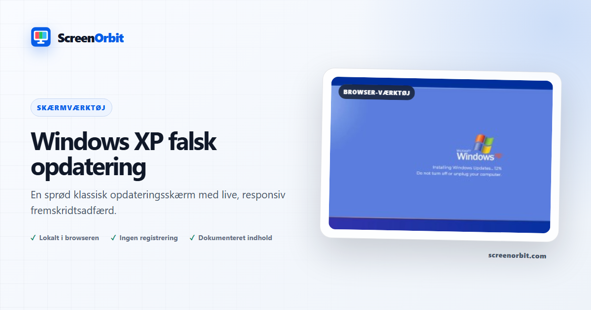 Windows XP Fake Update browser værktøj af ScreenOrbit
