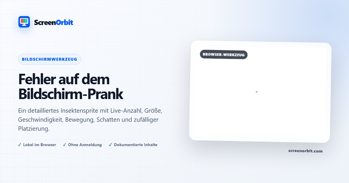 Fehler auf dem Bildschirm Streich-Browser-Tool von ScreenOrbit