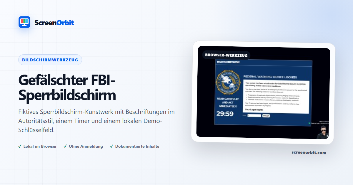Fake FBI Lock Screen-Browser-Tool von ScreenOrbit