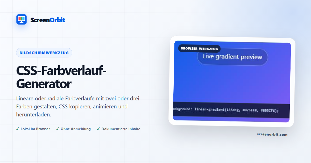 Gradient Hintergrund Generator Browser-Tool von ScreenOrbit