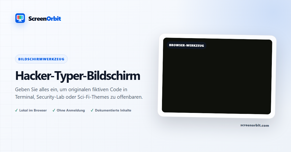 Hacker Typer Bildschirm-Browser-Tool von ScreenOrbit