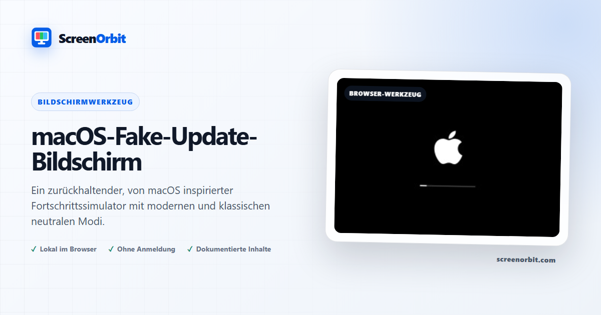 macOS Fake Update Bildschirm-Browser-Tool von ScreenOrbit