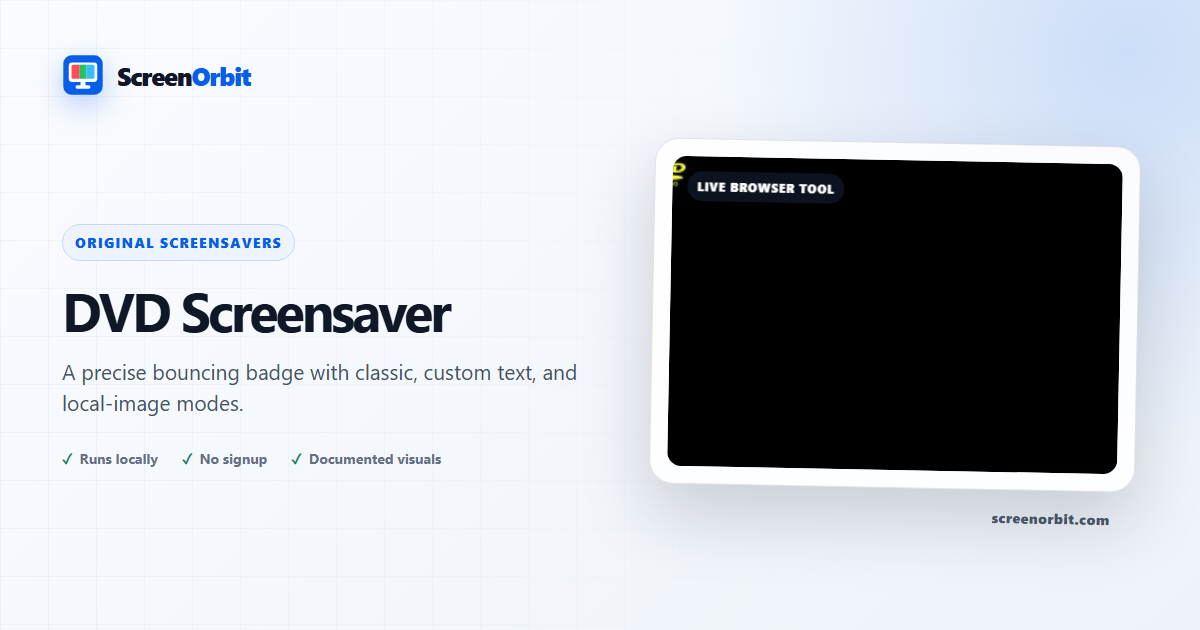 DVD Screensaver browser tool by ScreenOrbit