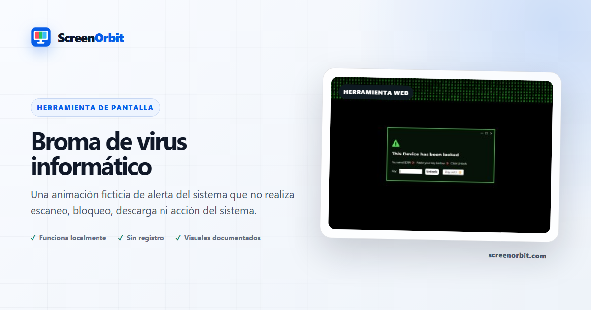 Broma de virus informático de ScreenOrbit