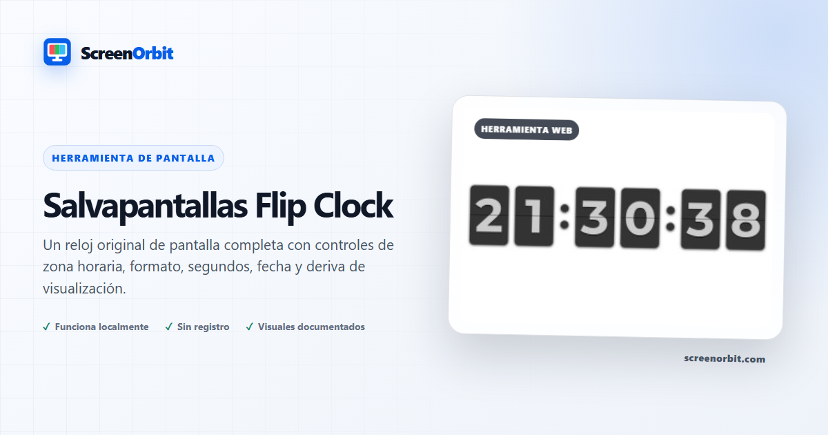 Salvapantallas de reloj digital online de ScreenOrbit