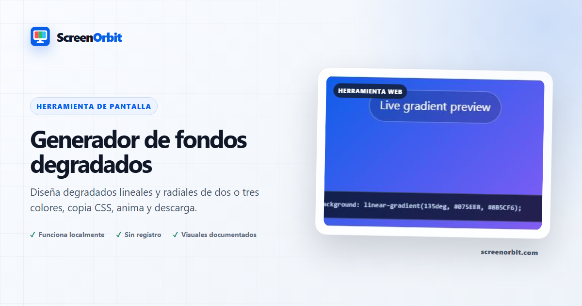 Generador de fondos degradados para navegador de ScreenOrbit