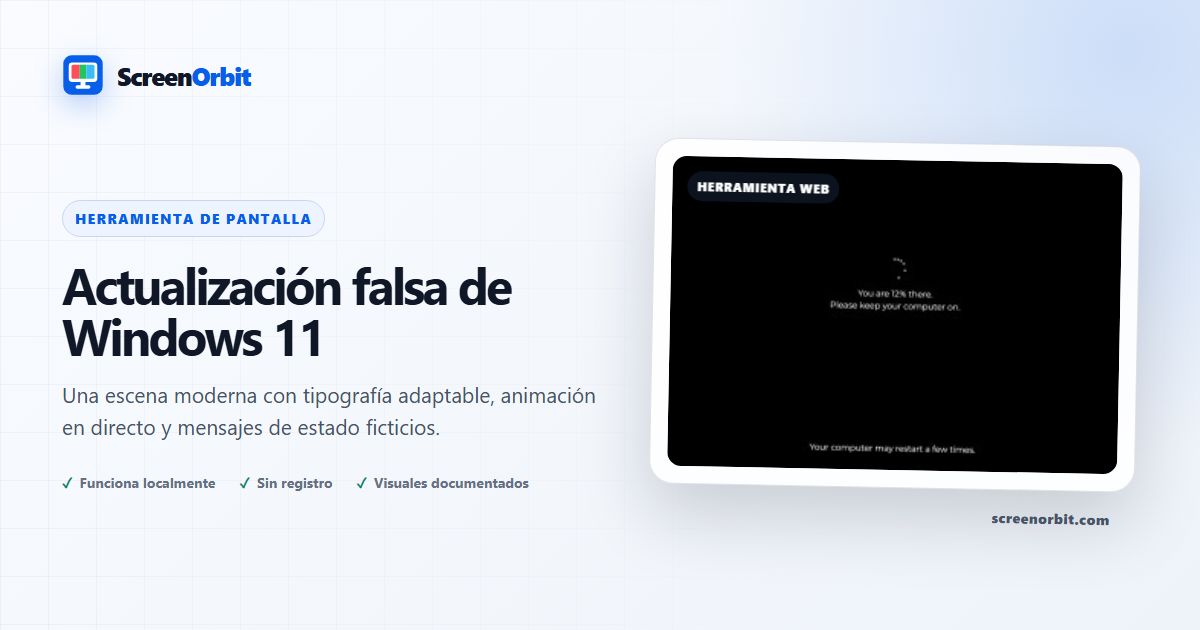 Actualización falsa de Windows 11 de ScreenOrbit