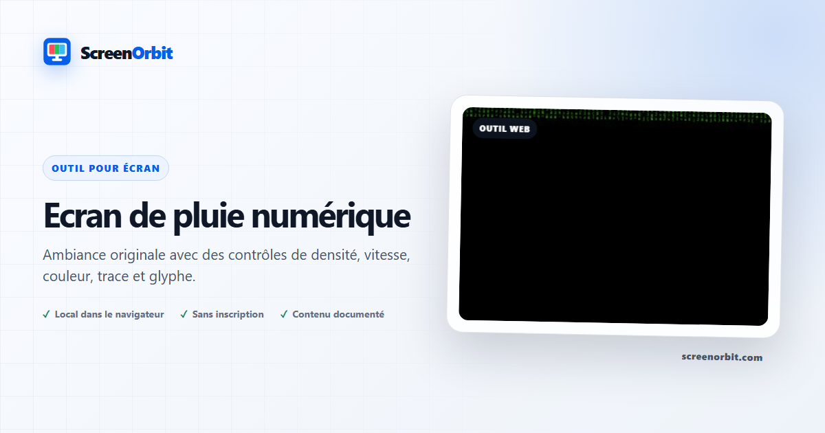Outil de navigateur de veilleur d'écran de pluie numérique par ScreenOrbit