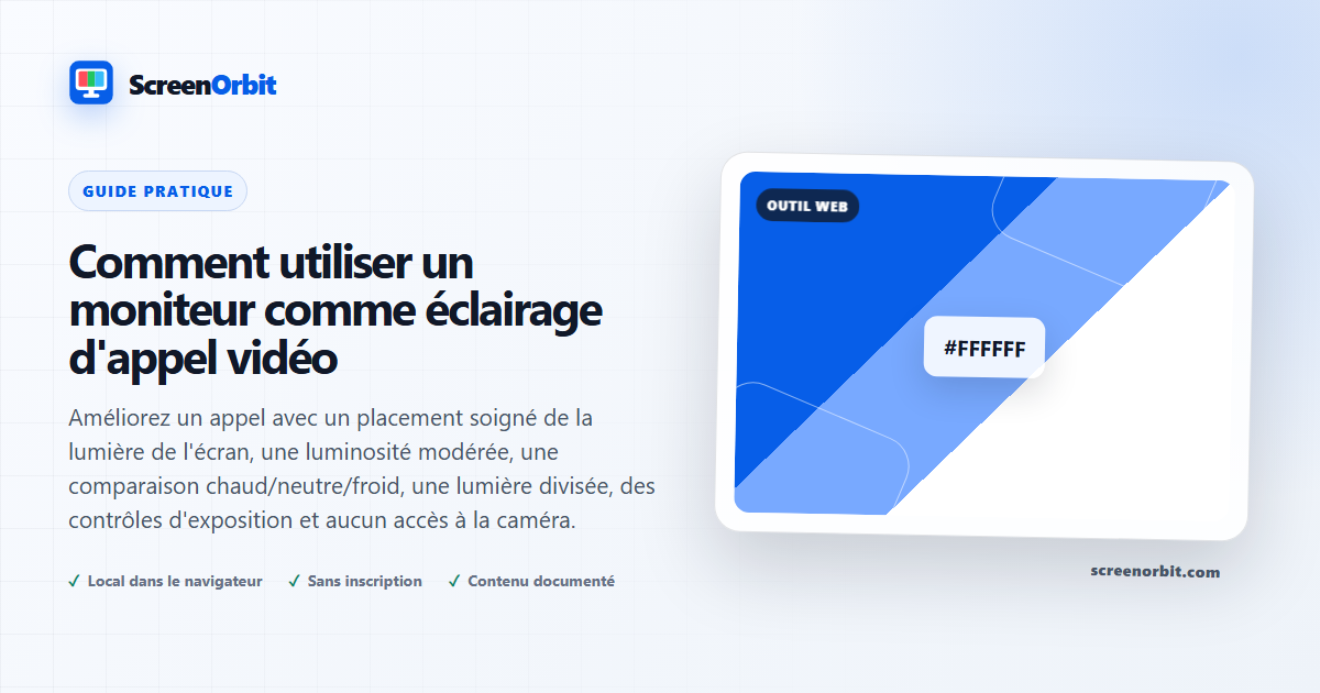 Comment utiliser un moniteur comme éclairage d'appel vidéo ScreenOrbit