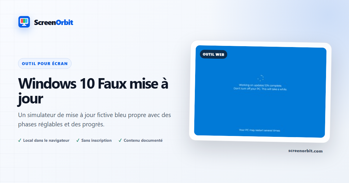 Windows 10 Faux outil de mise à jour du navigateur par ScreenOrbit