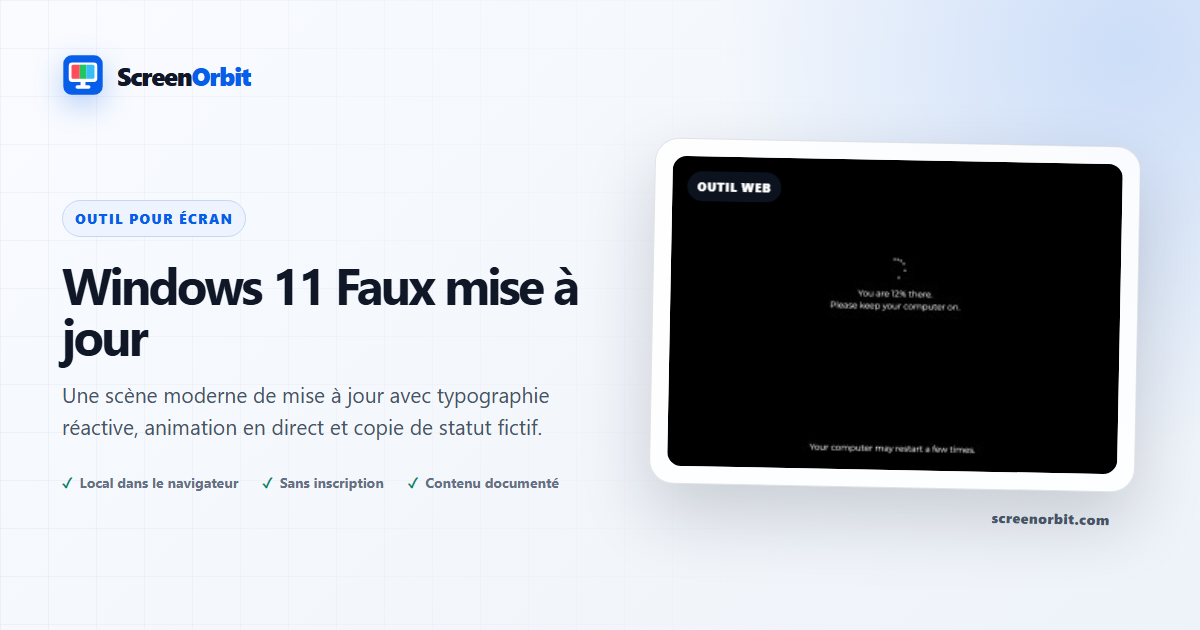 Windows 11 Faux outil de mise à jour du navigateur par ScreenOrbit