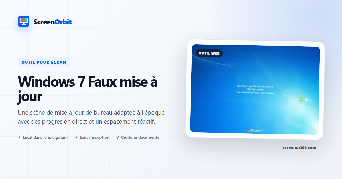 Windows 7 Faux outil de mise à jour du navigateur par ScreenOrbit