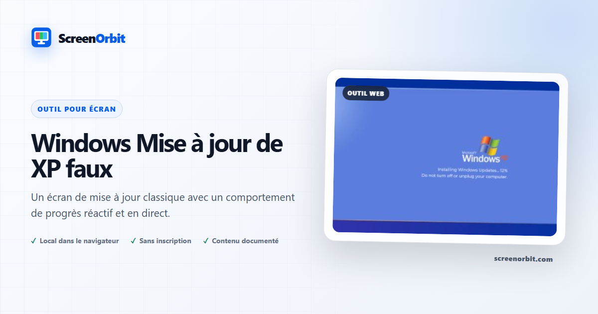 Windows XP Fake Update outil du navigateur par ScreenOrbit