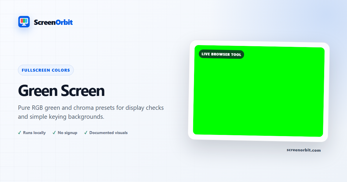 Green Screen browser tool by ScreenOrbit