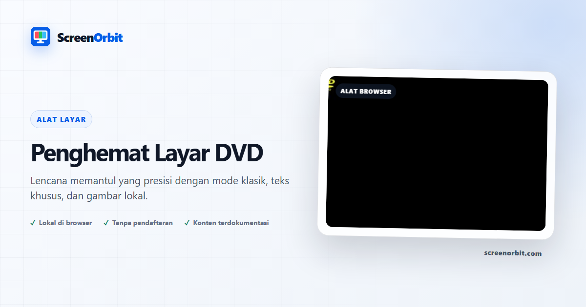 Alat browser DVD Screensaver oleh ScreenOrbit