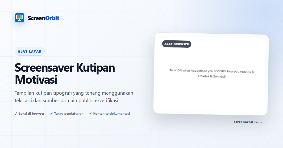 Alat browser Screensaver Kutipan Motivasi oleh ScreenOrbit