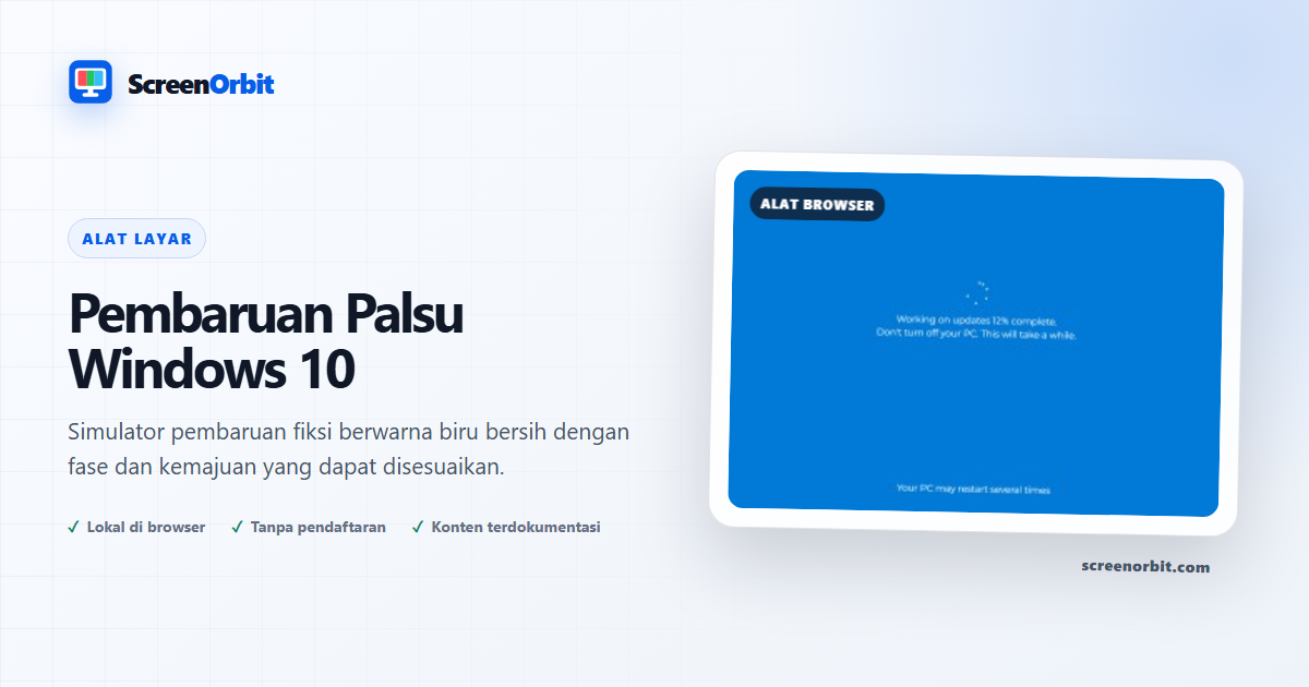 Windows 10 Alat Peramban Pembaruan Palsu oleh ScreenOrbit