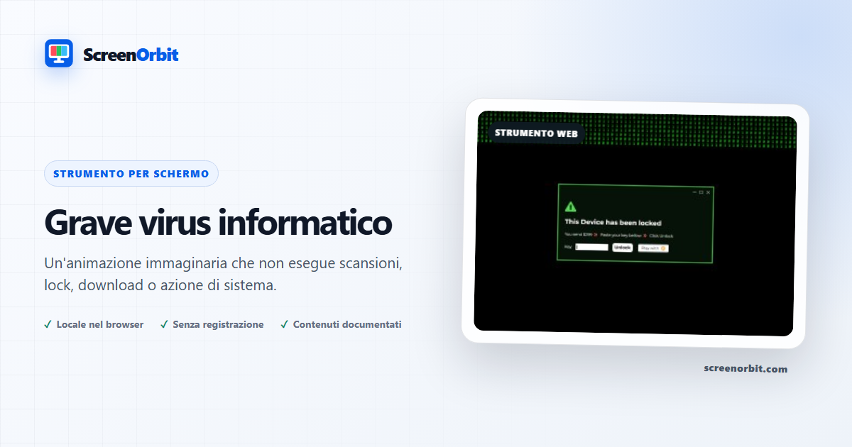 Strumento del browser di Prank del virus del computer da ScreenOrbit