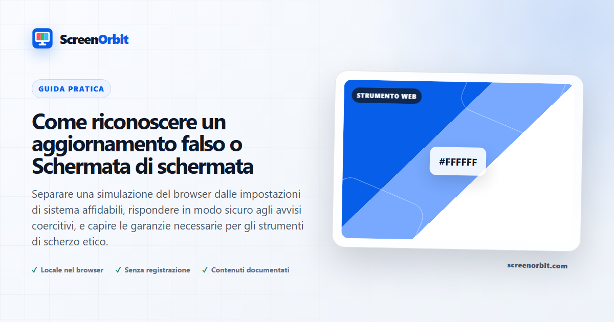 Come riconoscere un aggiornamento falso o uno schermo di schermata di gioco | ScreenOrbit