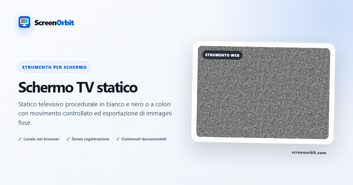 Strumento del browser dello schermo statico TV ScreenOrbit