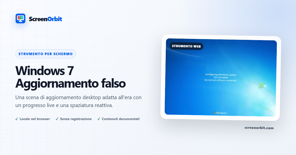 Windows 7 strumento di aggiornamento falso del browser da ScreenOrbit