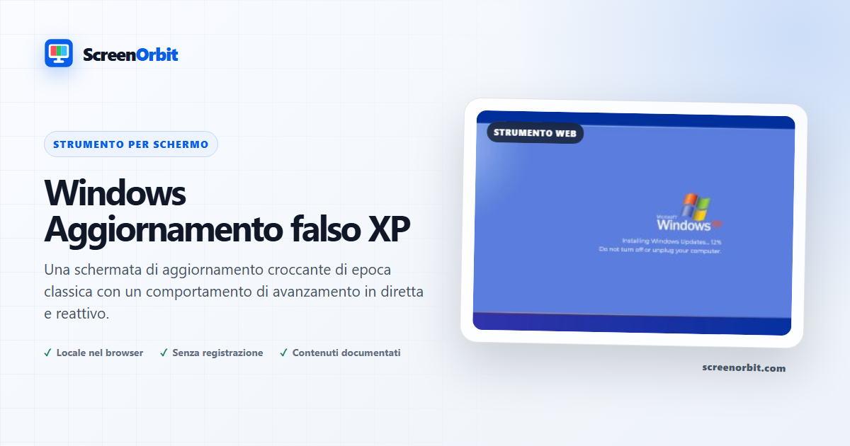 Windows Strumento del browser di aggiornamento falso XP da ScreenOrbit