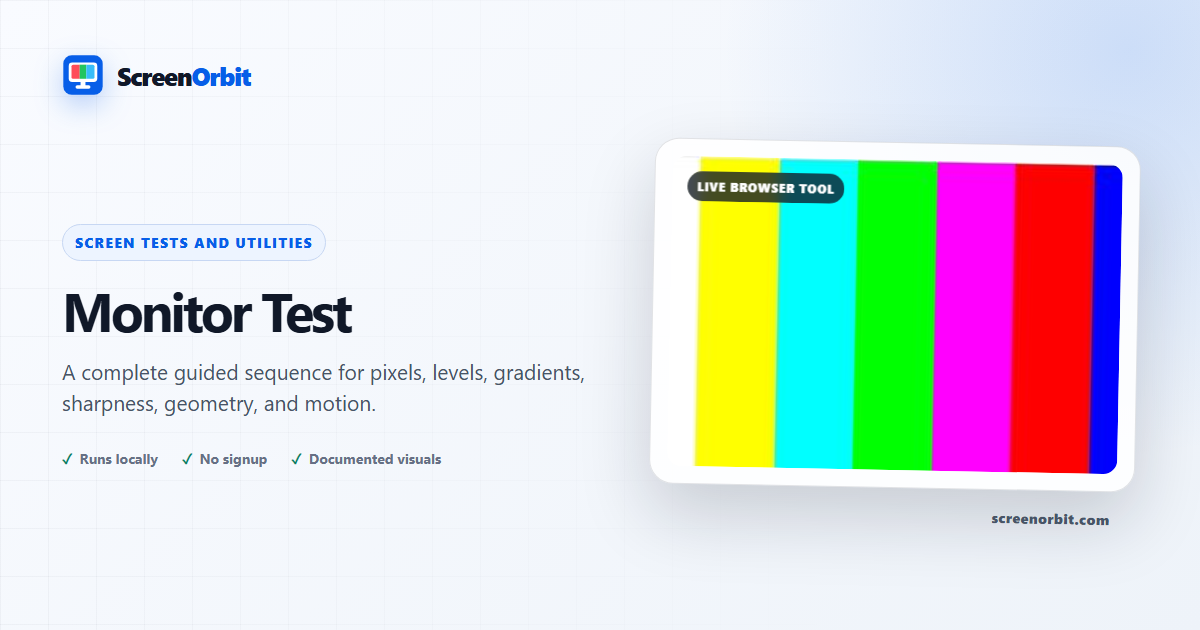 Monitor Test browser tool by ScreenOrbit