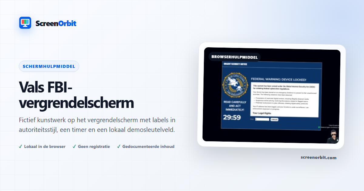 Valse FBI Lock Screen-browsertool van ScreenOrbit