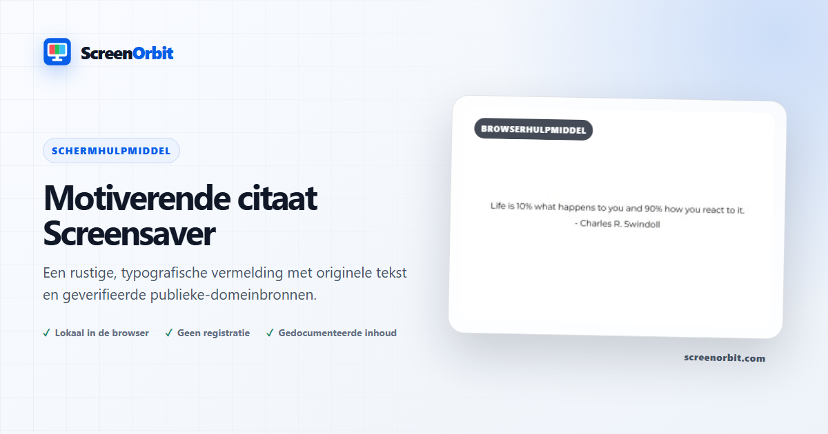 Motiverige Quote Screensaver browser tool door ScreenOrbit