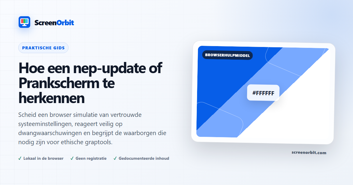 Hoe een nep-update of Prankscherm te herkennen | ScreenOrbit