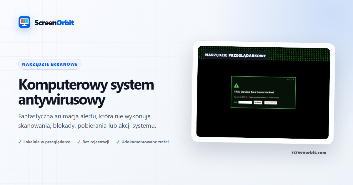 Komputer Narzędzie do przeglądania wirusów ScreenOrbit
