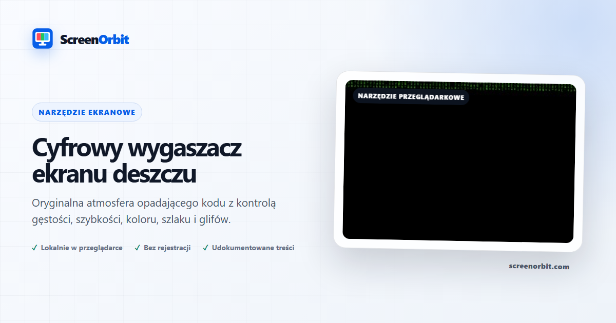 Cyfrowe narzędzie do przeglądania Rain Dash ScreenOrbit