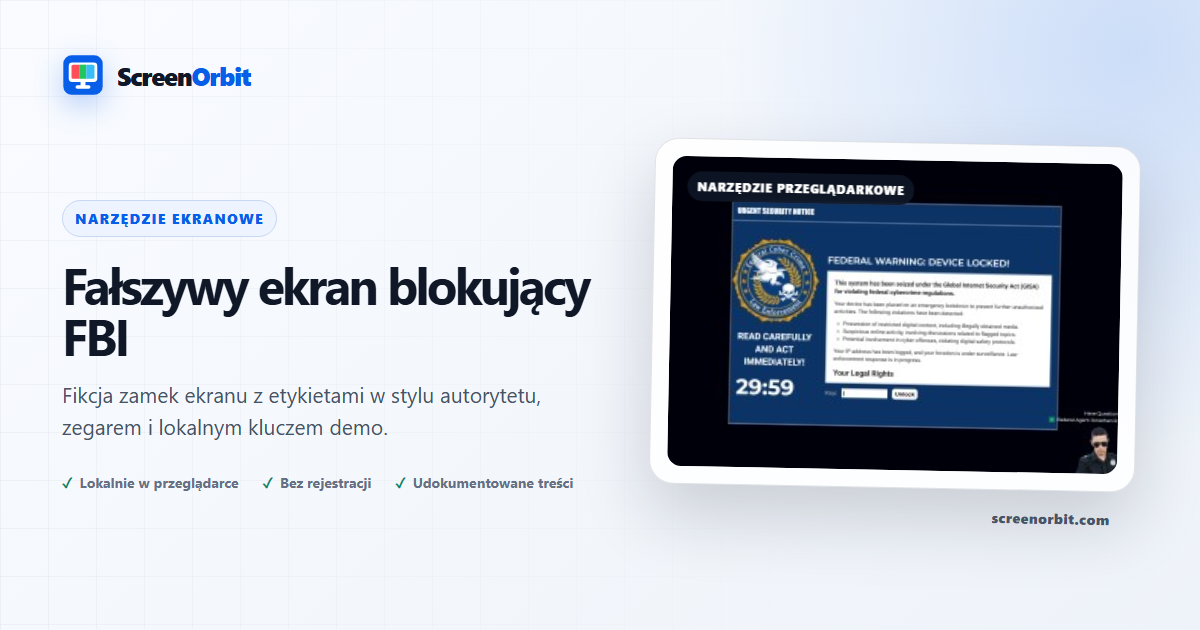 Fałszywe narzędzie do przeglądania ekranu FBI Zablokuj przez ScreenOrbit