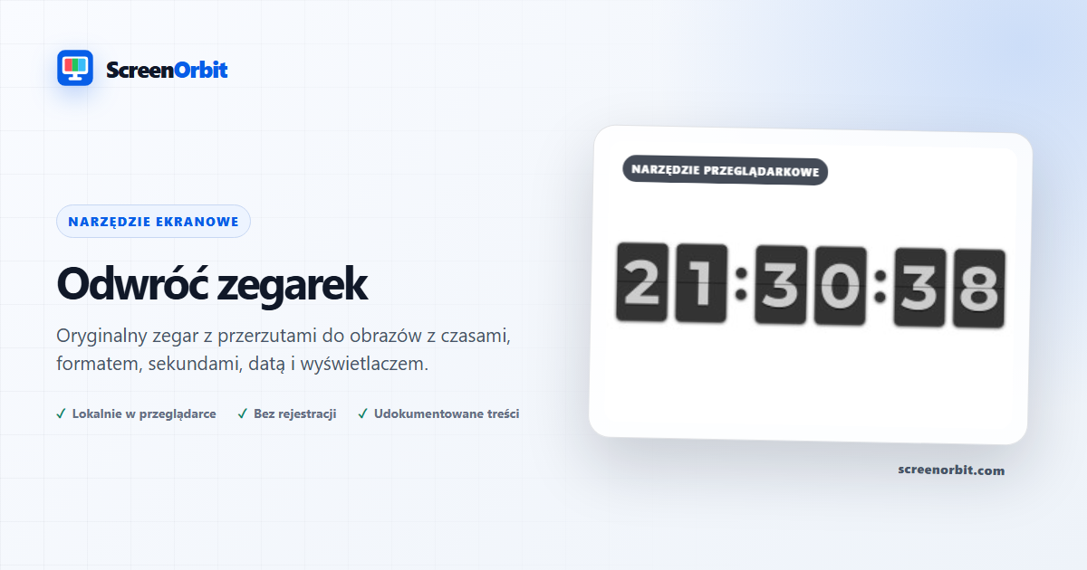 Flip Clock przeglądarka wygaszacza ScreenOrbit