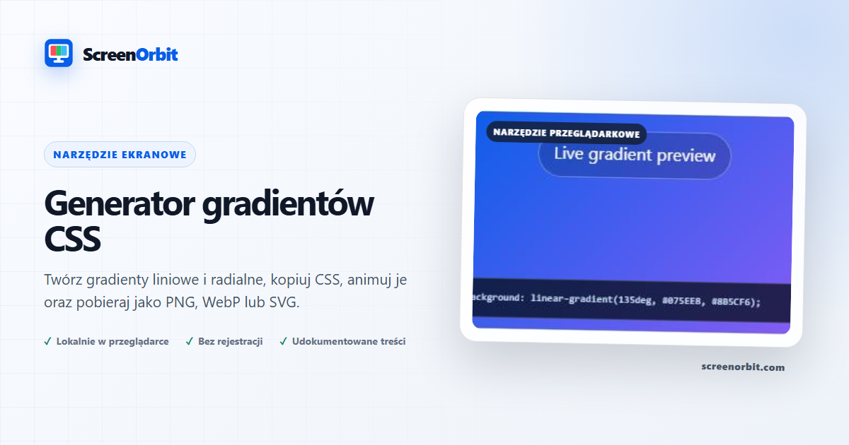 Gradient tła Narzędzie generatora przeglądarka przez ScreenOrbit