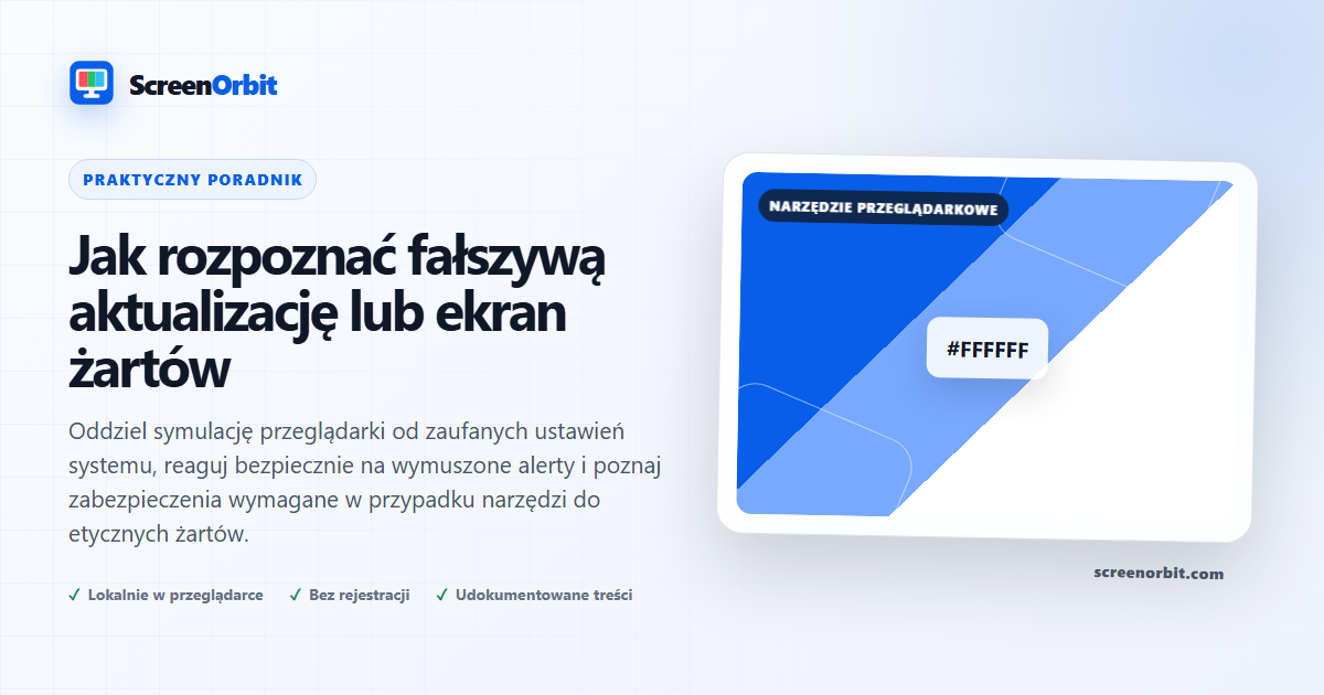 Jak rozpoznać fałszywą aktualizację lub ekran prank |  ScreenOrbit
