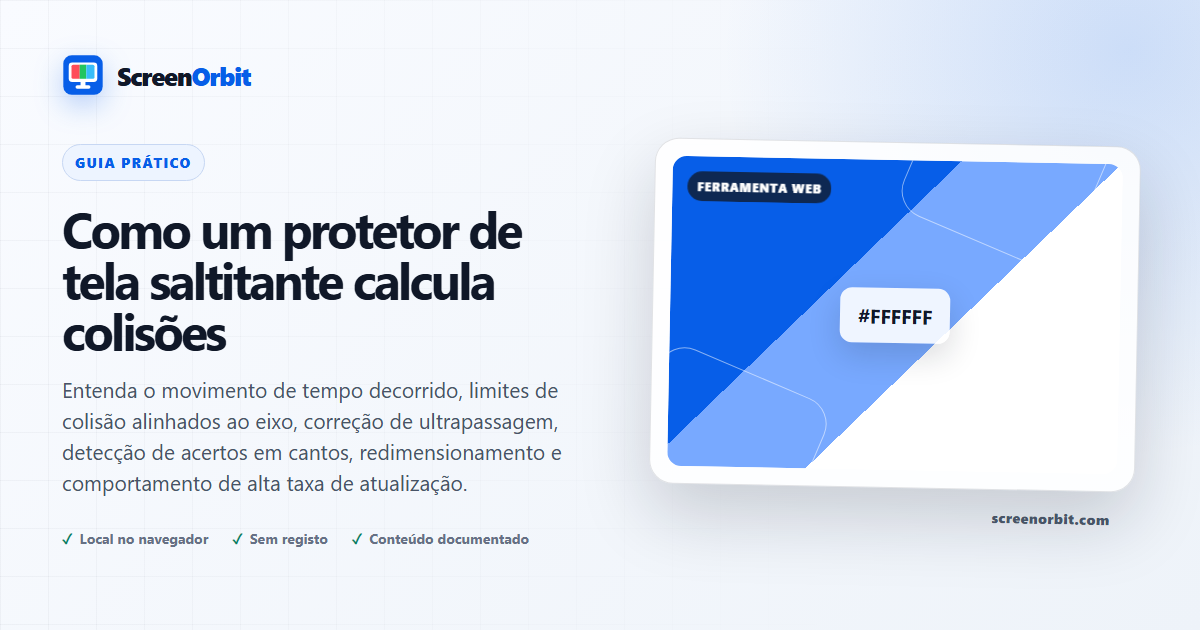 Como um protetor de tela Bouncing Calcula Collisions ScreenOrbit