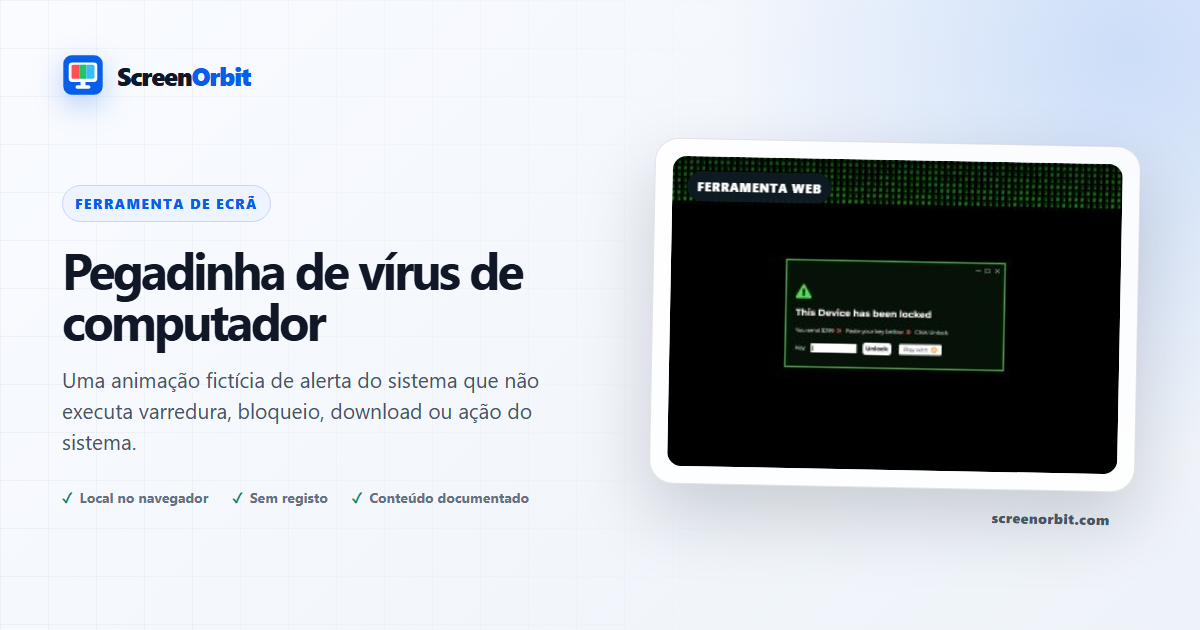 Ferramenta de navegador do computador Vírus ScreenOrbit