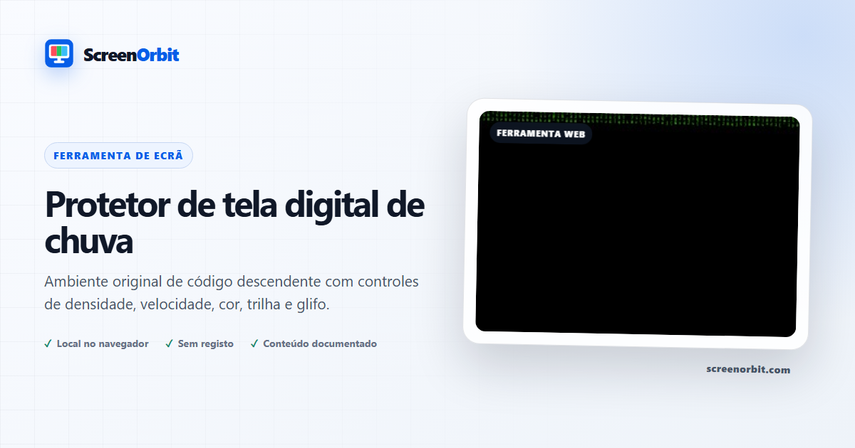 Ferramenta de navegador de Digital Rain Screensaver ScreenOrbit