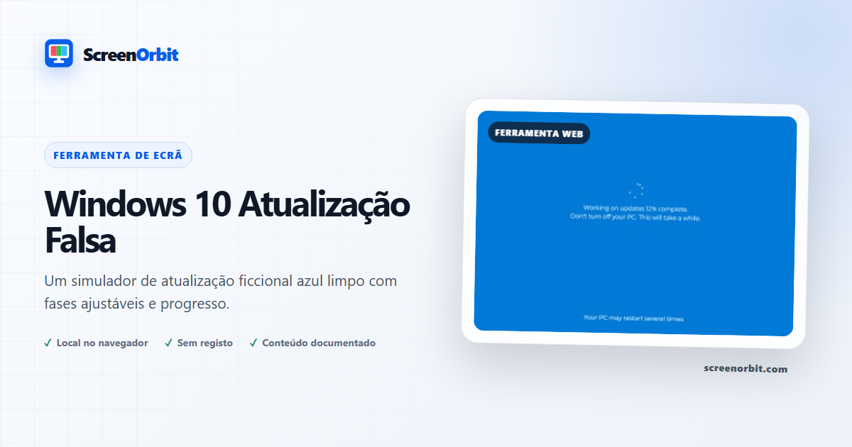 Windows 10 Fake Update ferramenta do navegador por ScreenOrbit