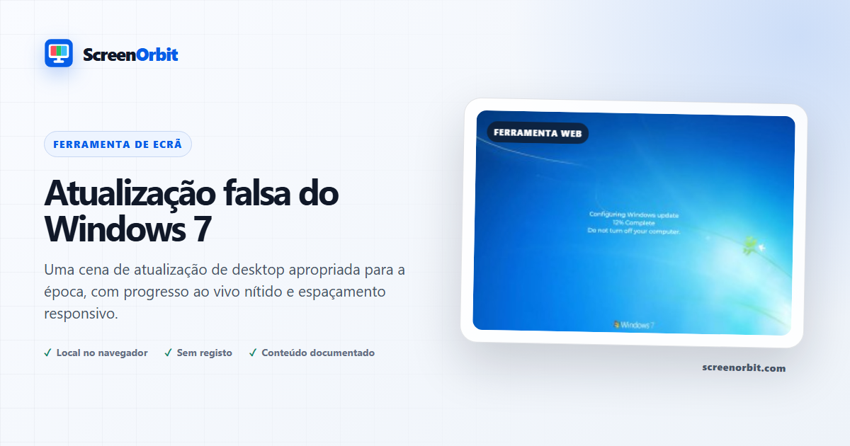Windows 7 Fake Update ferramenta do navegador por ScreenOrbit